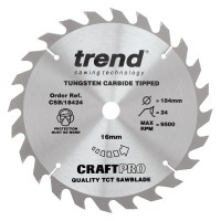 Trend CSB/18424 Craft Saw Blade 184mm X 24t X 16mm £24.14